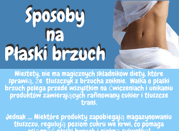 Sposoby na płaski brzuch - Infografika
